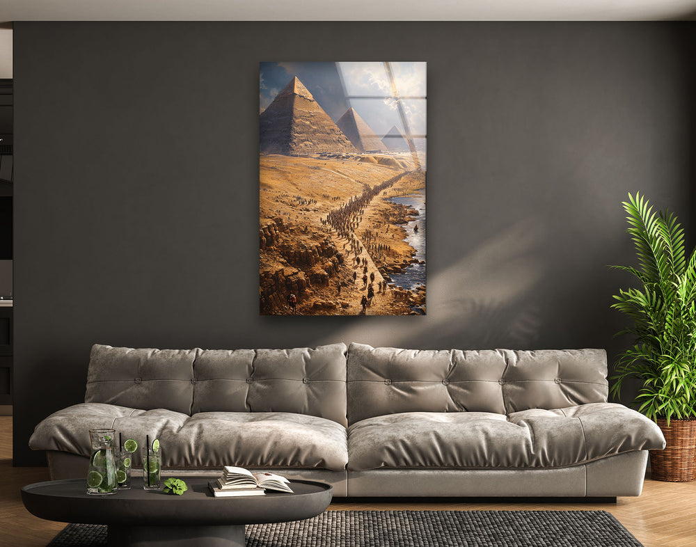 The Ancient Egyptian Pyramids Glass Wall Art, glass photo prints, glass picture prints