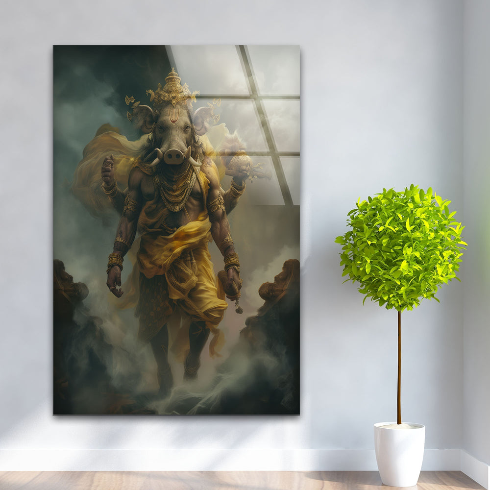 Gambar Ganesha Glass Wall Pictures Art