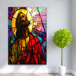 Colorful Portrait Of Jesus Glass Wall Art Decor | Glass Art Prints