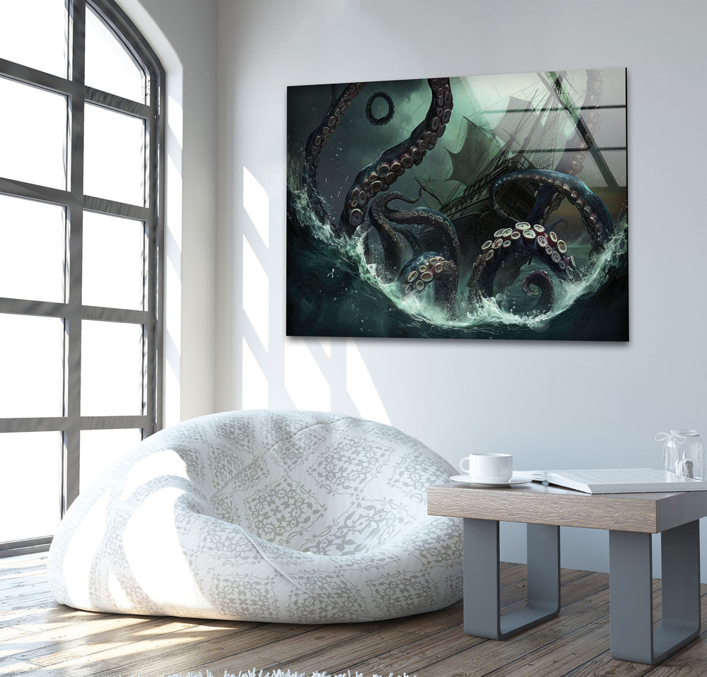 Kraken Monster Glass Wall Art art glass wall art, glass wall art pictures