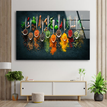 Spoon Spices Glass Wall Art