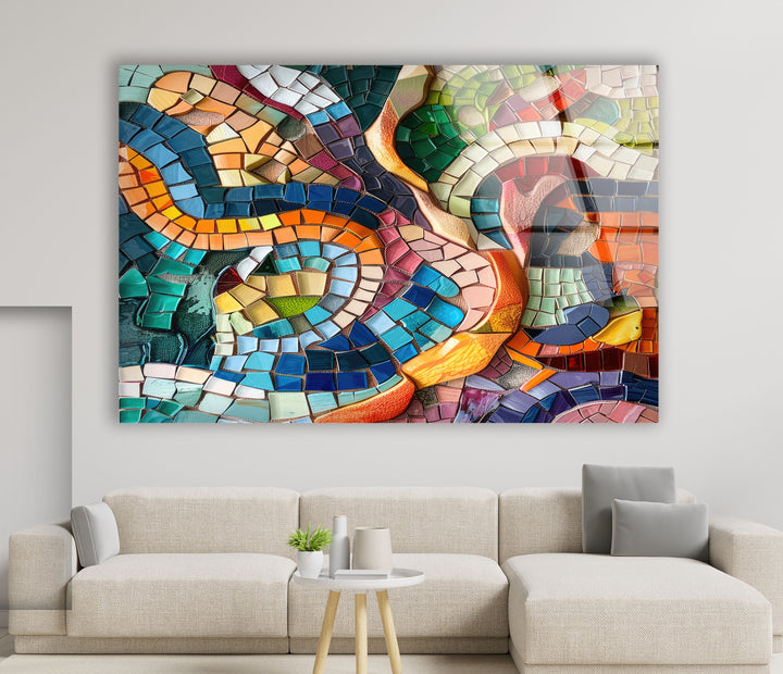 Mosaic Colorful Glass Wall Art glass wall decor, glass wall art decor