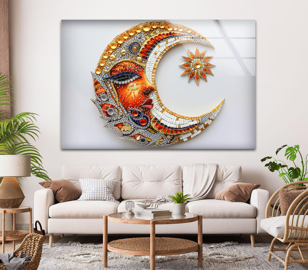 Fancy Moon Tempered Glass Wall Art - MyPhotoStation