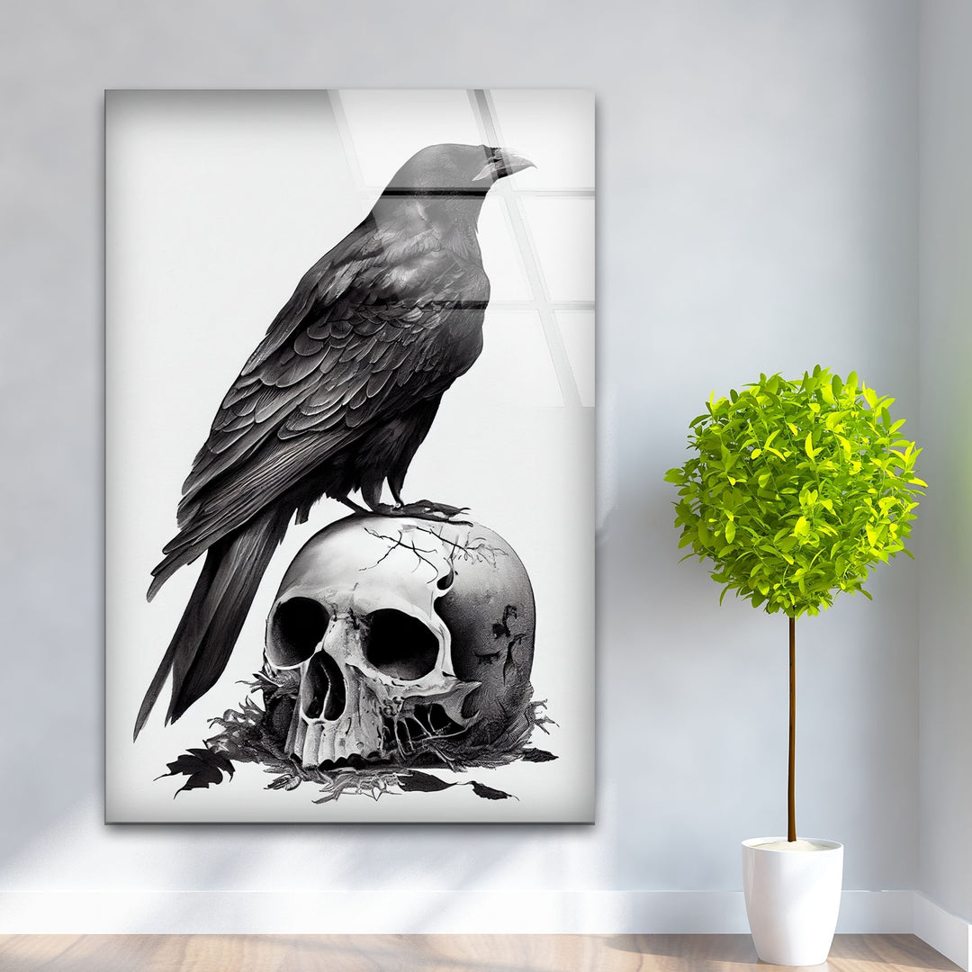 The Crow Glass Art Painting & Cool Art Prints