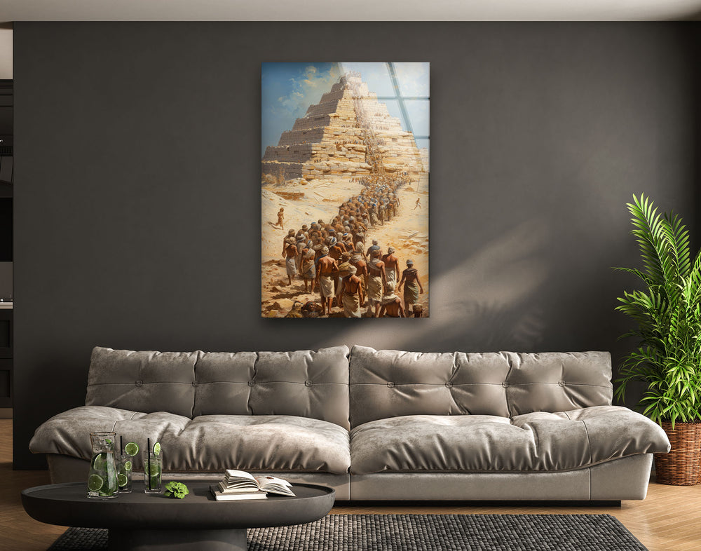 Building of Egyptian Pyramids Glass Wall Art, picture on glass wall art, photos printed on glass