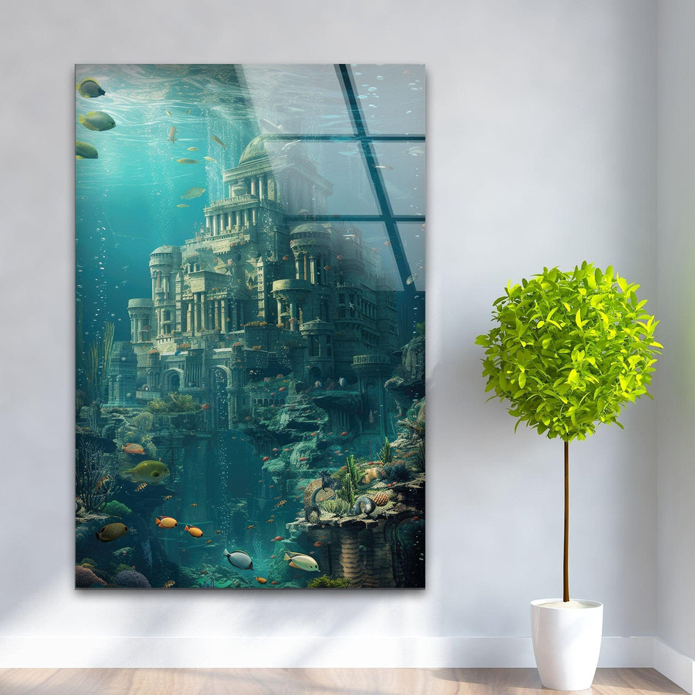 Underwater Atlantis Glass Wall Artwork & Cool Art Prints