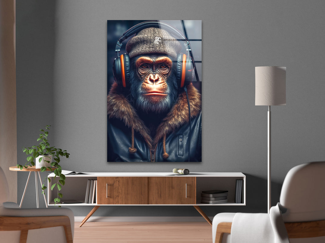 Cool Monkey Glass Wall Art