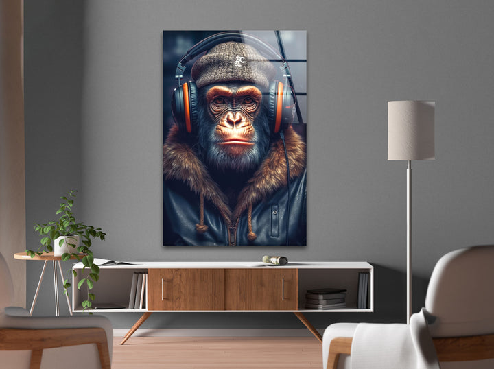 Cool Monkey Glass Wall Art