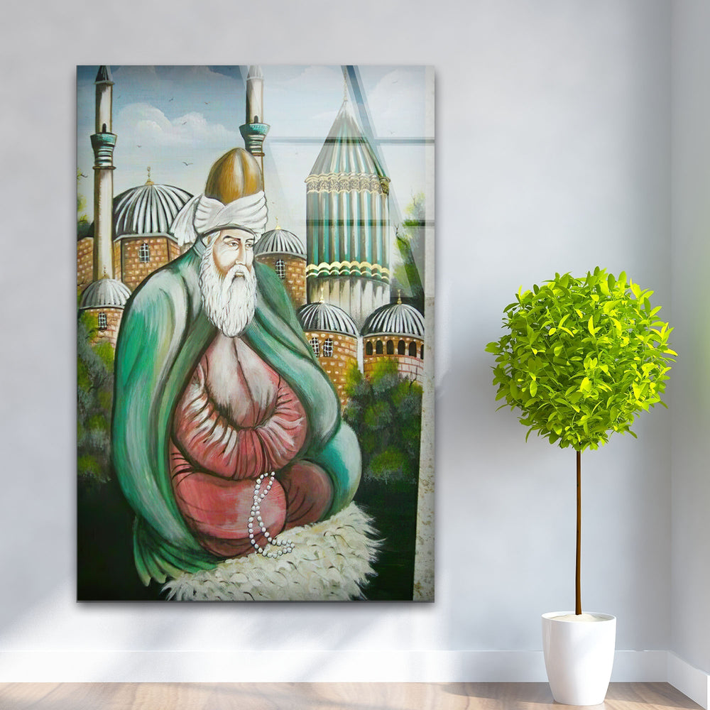 Rumi Mevlana  Modern Glass Wall Art Decor