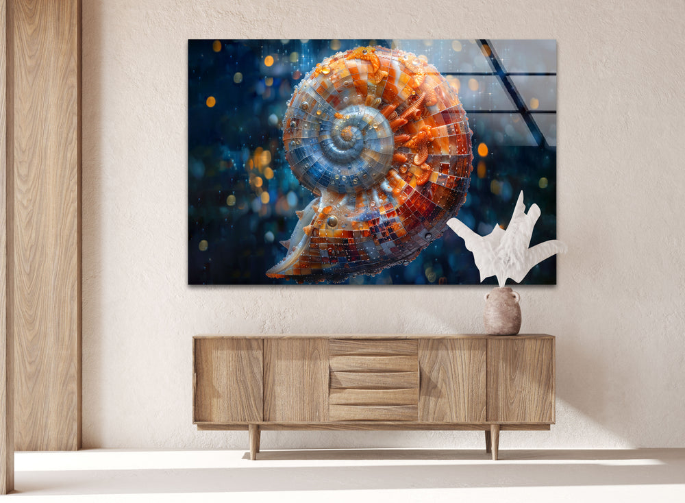 Brightly Colored Shell Glass Wall Art art glass wall art, glass wall art pictures