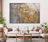 Abstract Gold Floral Tempered Glass Wall Art - MyPhotoStation