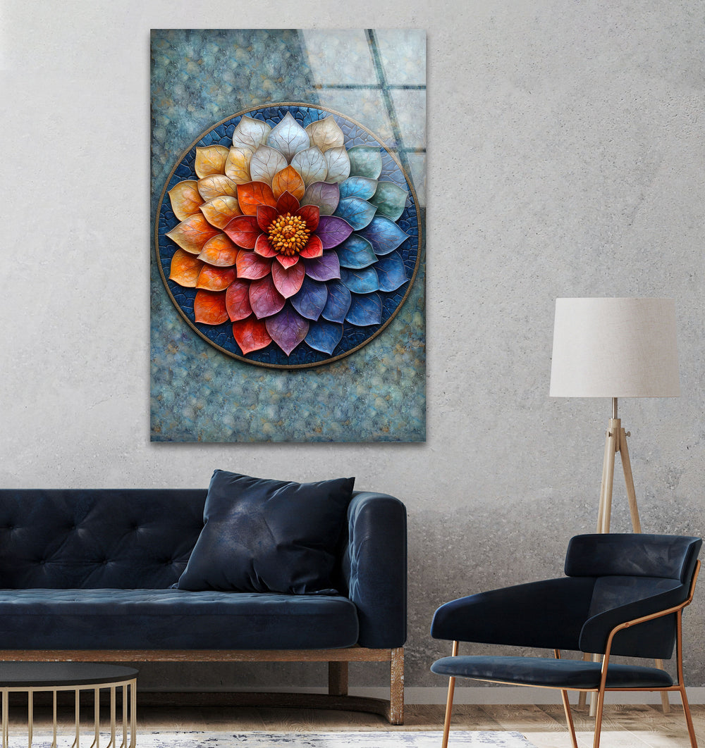 Colorful Floral Glass Wall Art, glass wall decor, glass wall art decor