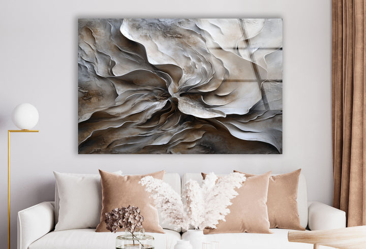 Abstract Embossed Painting Glass Wall Art glass pictures for Wall, glass prints wall art