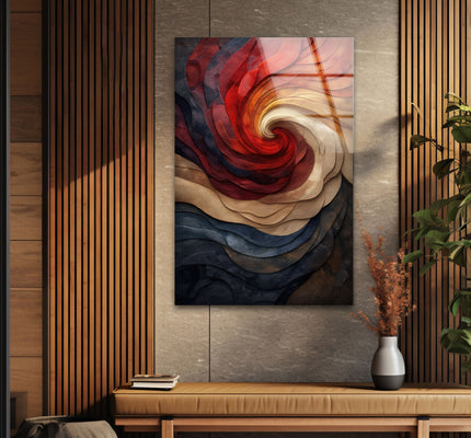 Artistic Embossed Spiral in colors of Glass Wall Art