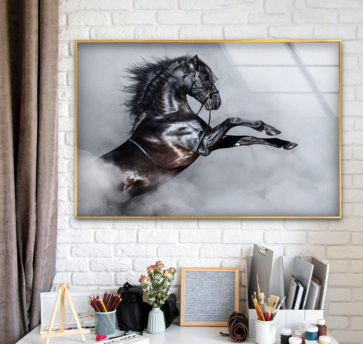 Imposing Horse Glass Wall Art glass image printing, glass prints from photos