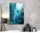 The Atlantis Diver Glass Wall Art, print picture on glass, Tempered Glass Wall Art