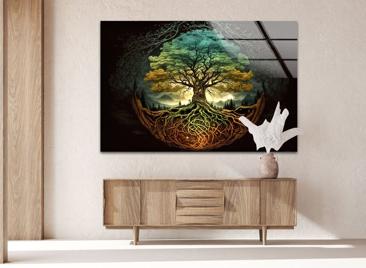 Tree Of Life Glass Wall Art, custom glass photo prints, large glass prints