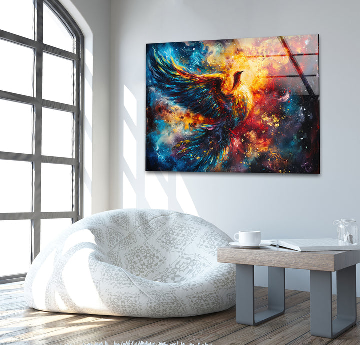 Fiery Phoenix Glass Wall Art large glass photo prints, glass wall photos