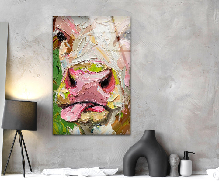 Cow Painting Glass Wall Art custom glass pictures, glass art prints