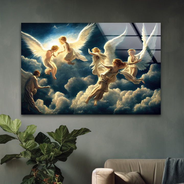 Heaven and Angels Glass Wall Art for Living