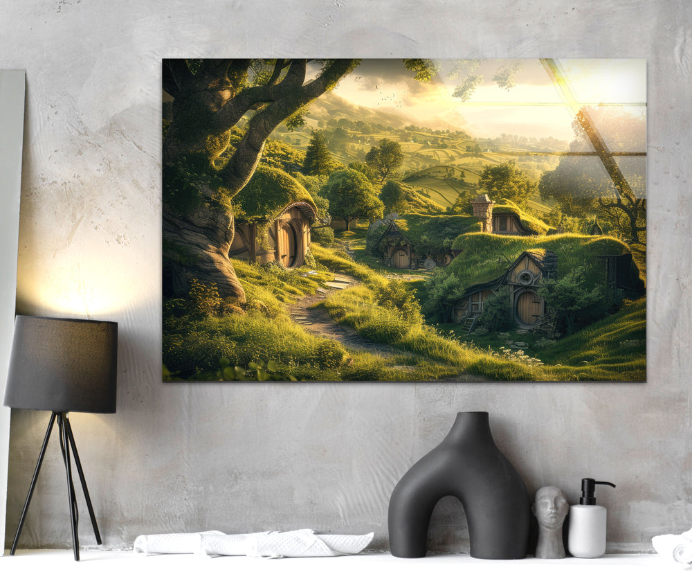 Hobbit Houses Glass Wall Art, Glass Printing Wall Art, Print photos on glass