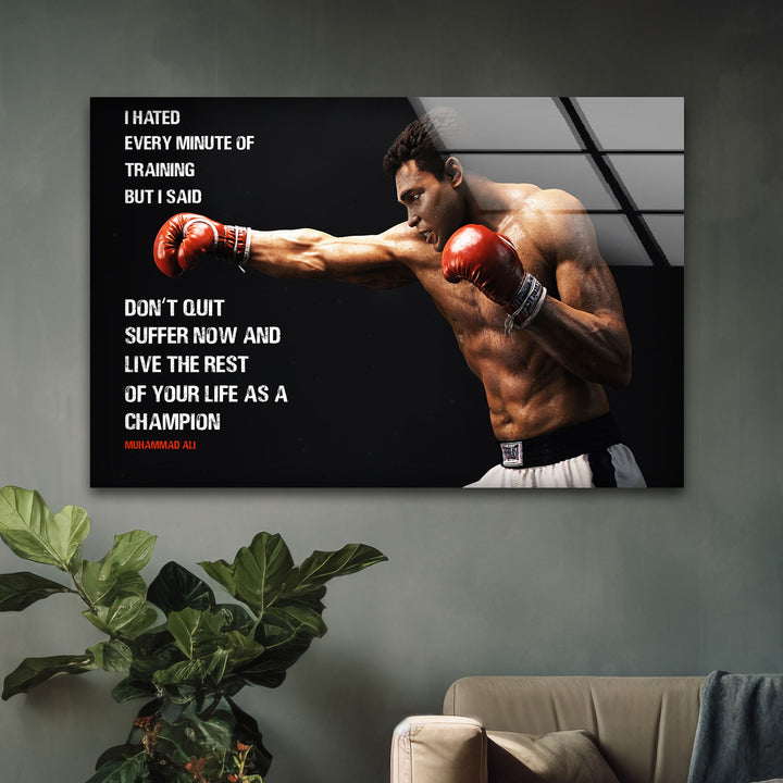 Muhammad Ali Glass Wall Art | Custom Glass Pictures