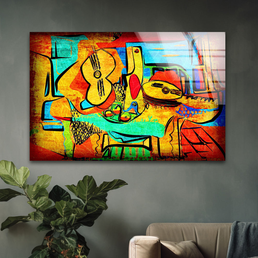 Pablo Picasso Painting Glass Wall Artwork | Custom Glass Photos