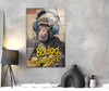 Monkey in Headphones Tempered Glass Wall Art - MyPhotoStation.Banksy paintings for sale.