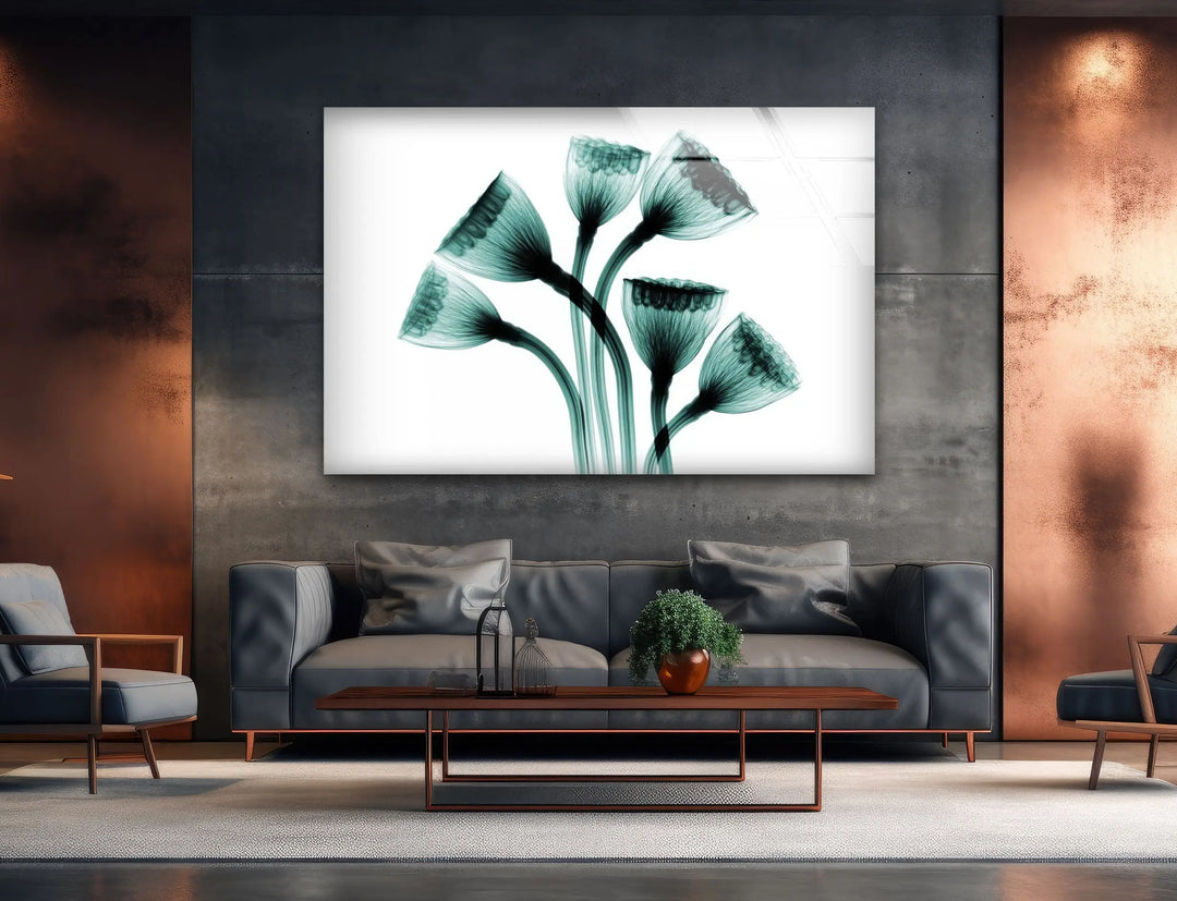 Albert Koetsier Lotus Seedheads Glass Wall Art, glass art painting, glass art for the Wall