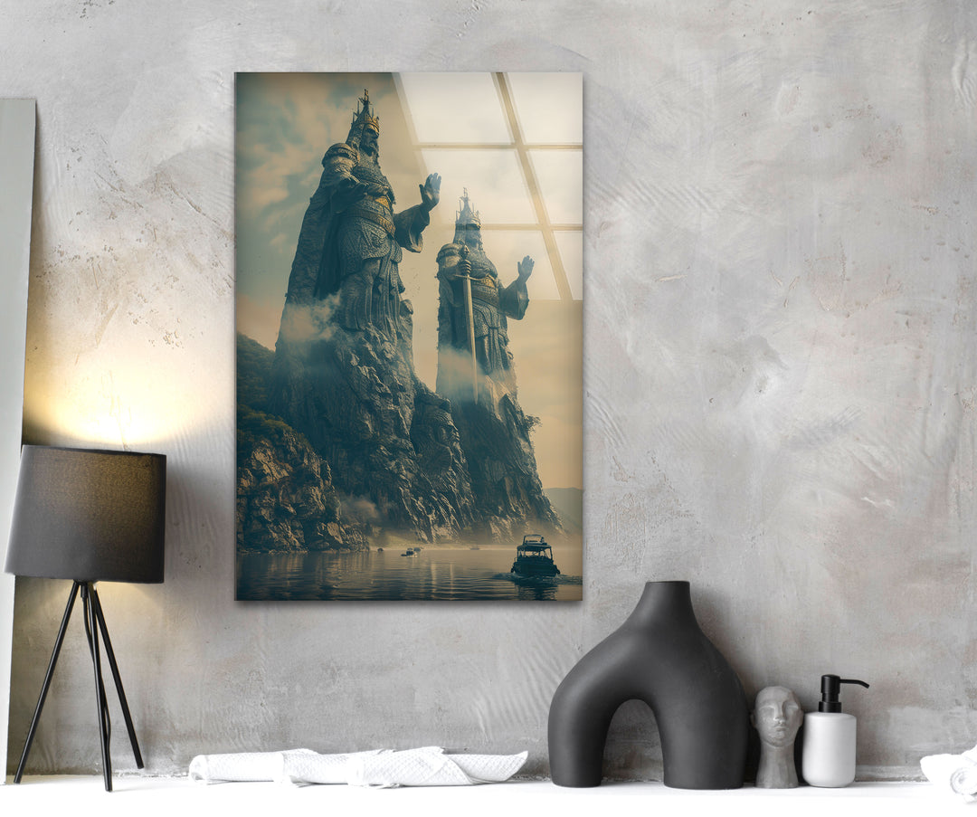 Two Giant Crusader Glass Photo Prints & Cool Abstract