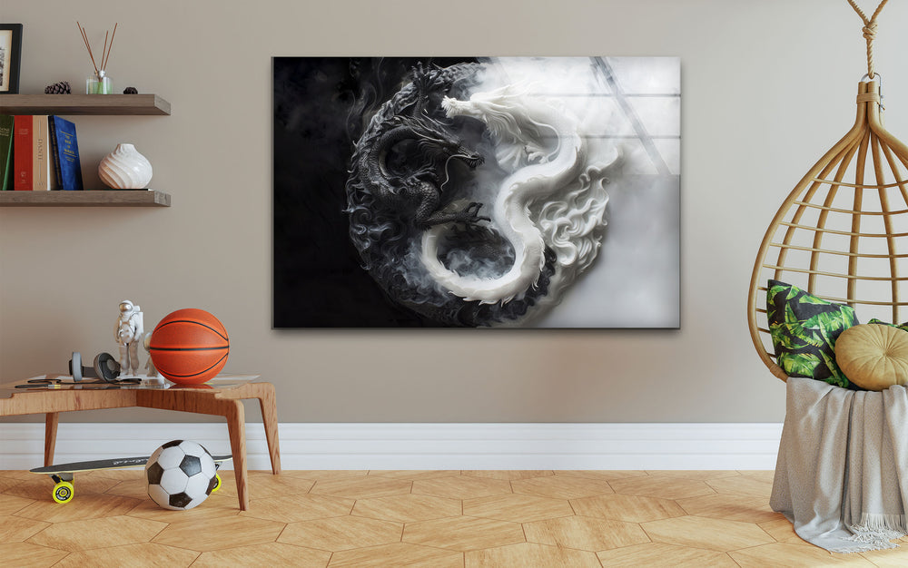 Yin Yang Dragons Cool Art Prints & Glass Wall Pictures