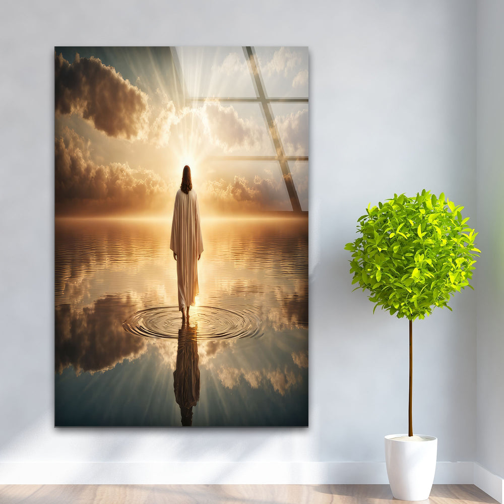 Jesus Christ Modern Glass Wall Art Decor