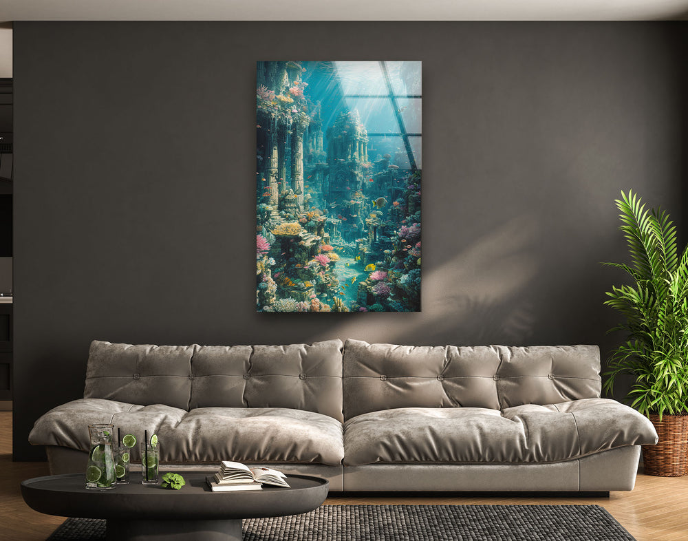 The Lost City of Atlantis Glass Wall Art, art glass wall art, glass wall art pictures