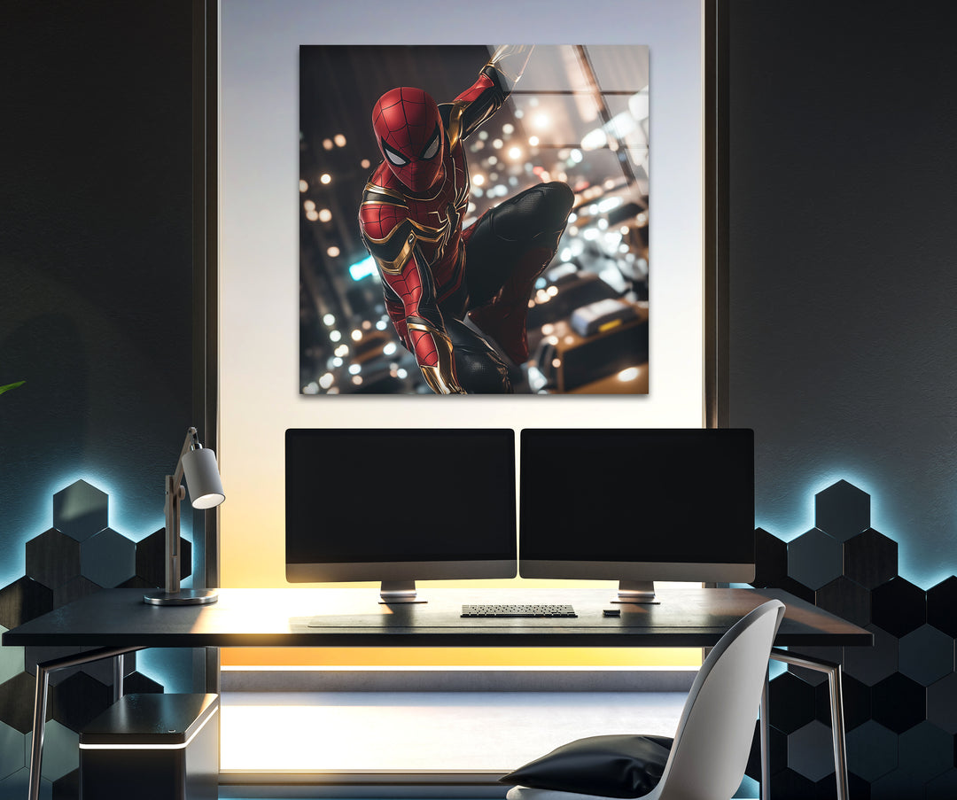 Iron Spider Glass Wall Art print picture on glass, Tempered Glass Wall Art
