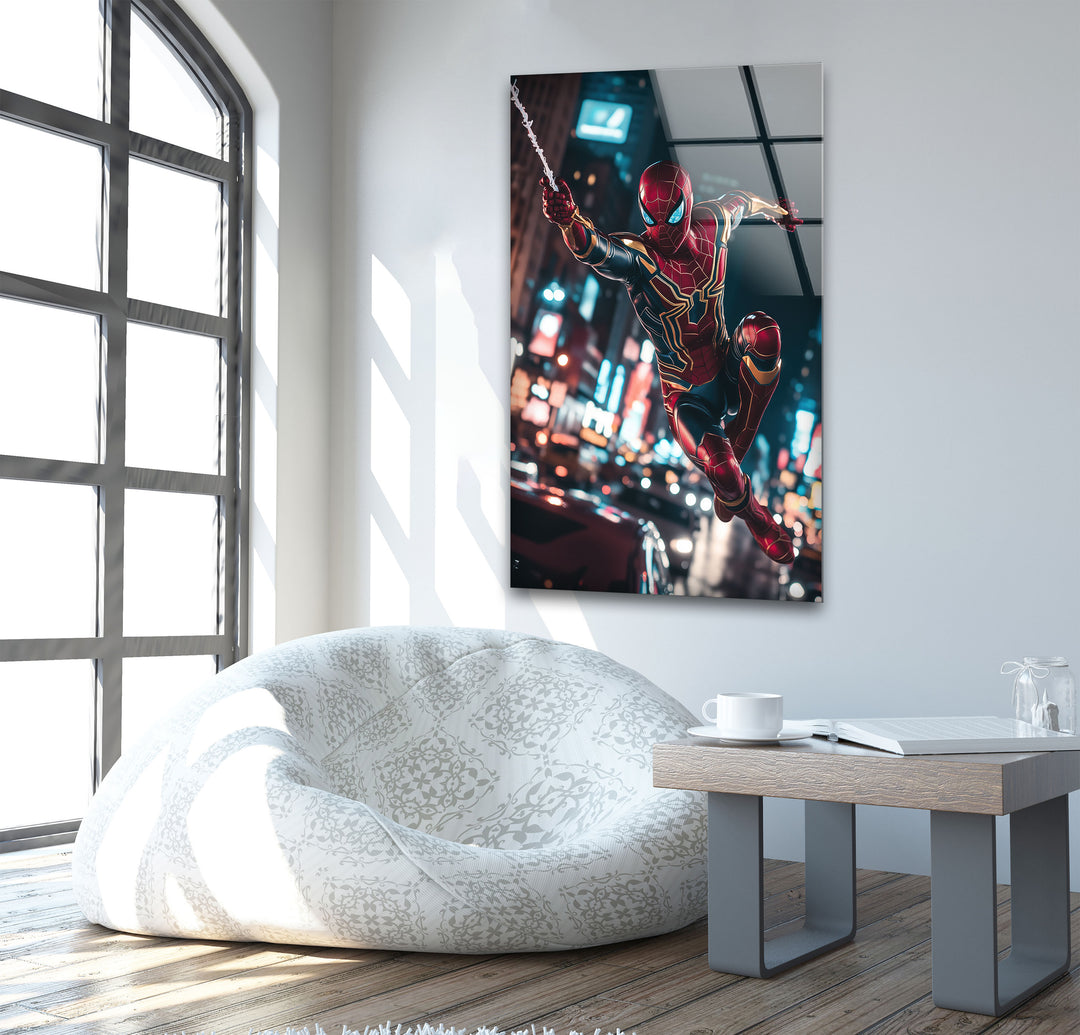 Iron Spiderman Glass Wall Art large glass photo prints, glass wall photos
