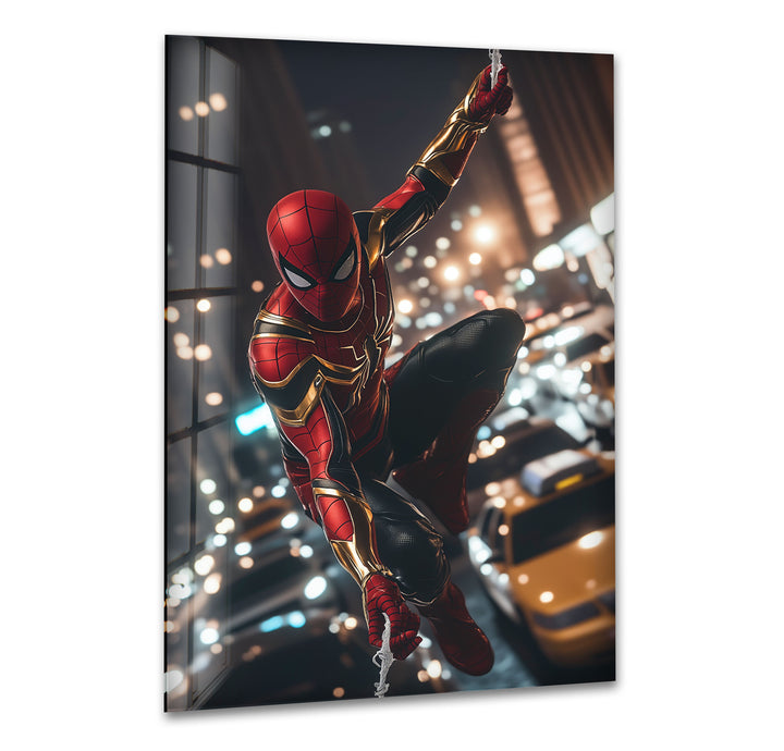 Iron Spider Glass Wall Art picture on glass wall art, photos printed on glass
