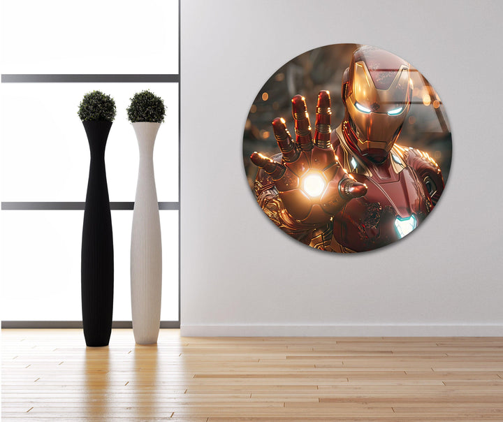 Vivid Iron Man Glass Wall Art glass photo prints, glass picture prints
