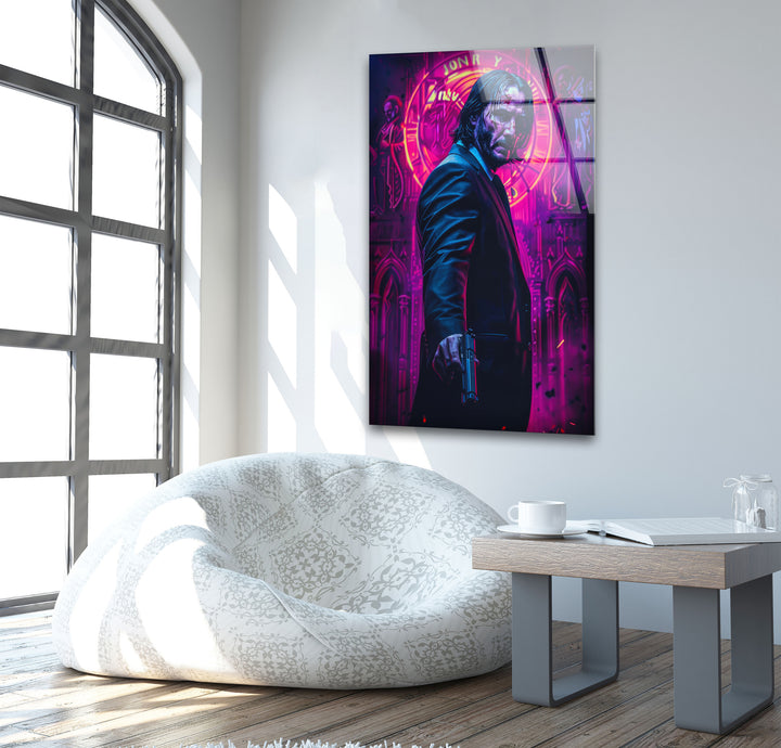 Purple John Wick Glass Wall Art art glass wall art, glass wall art pictures
