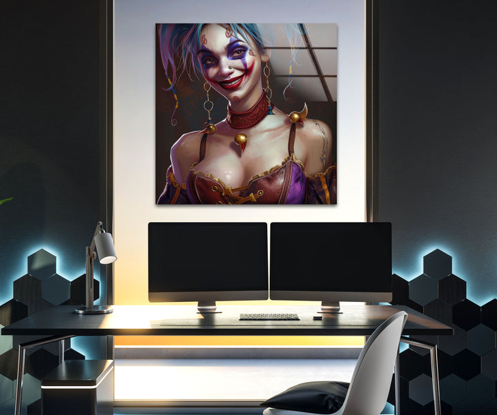 Harley Quinn Glass Art