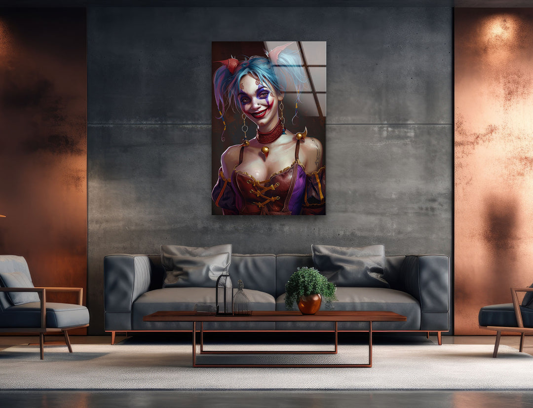 Harley Quinn Glass Wall Pictures Art