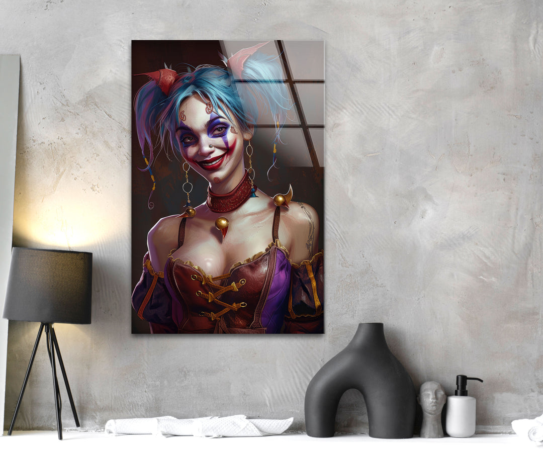 Harley Quinn Glass Photo Prints for Wall 