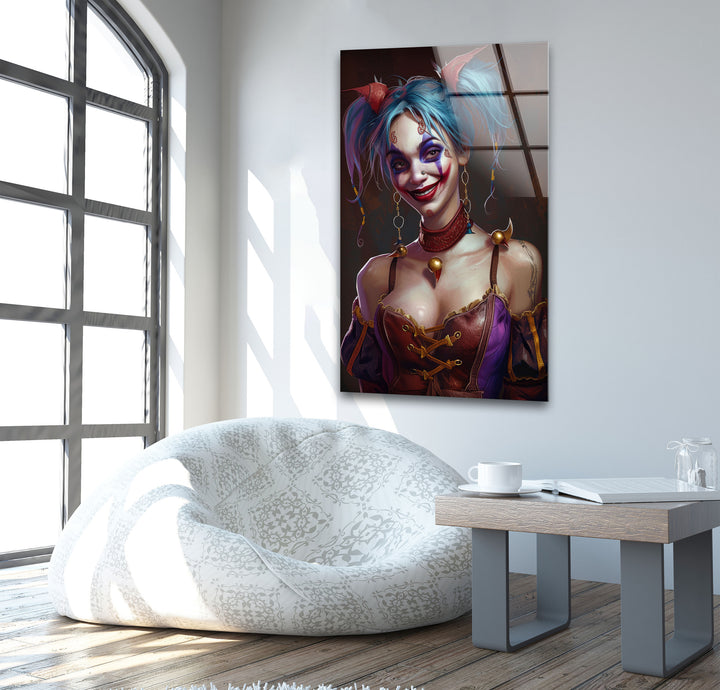 Harley Quinn Glass Wall Art