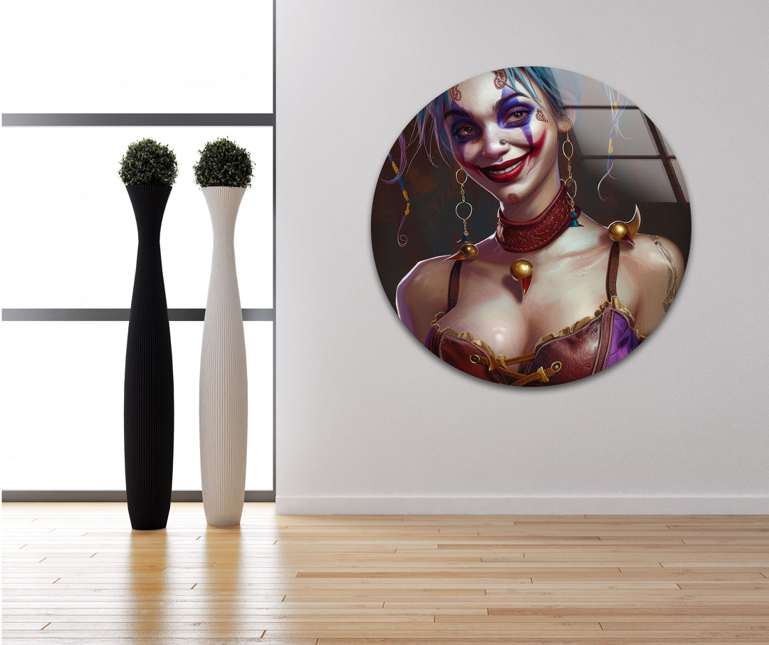 Harley Quinn Glass Panels Art