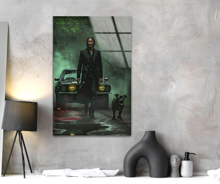 John Wick & Dog Glass Wall Art Glass Printing Wall Art, Print photos on glass
