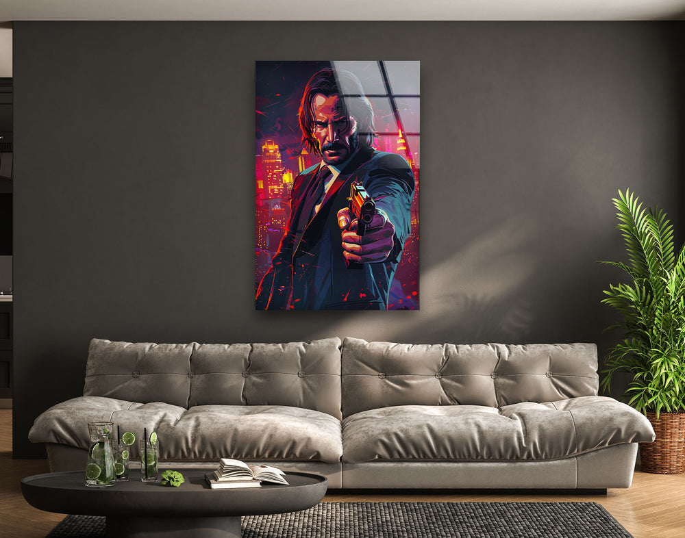 John Wick Art Glass Wall Art glass pictures for Wall, glass prints wall art
