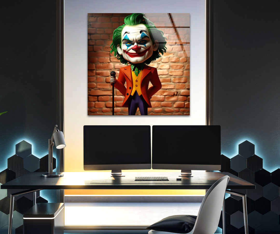 Joker Figurine Glass Wall Art large glass photo prints, glass wall photos
