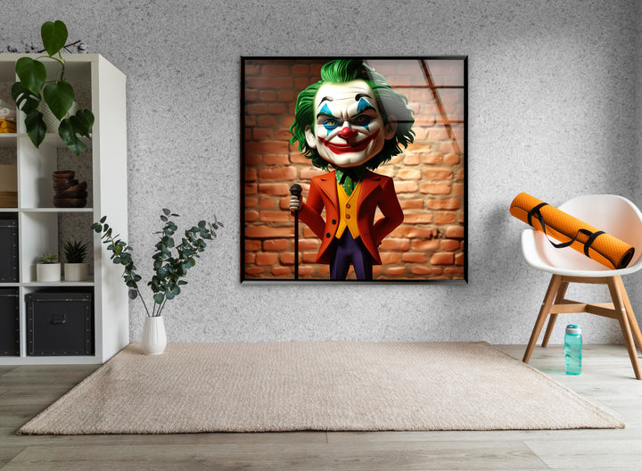 Joker Figurine Glass Wall Art print picture on glass, Tempered Glass Wall Art
