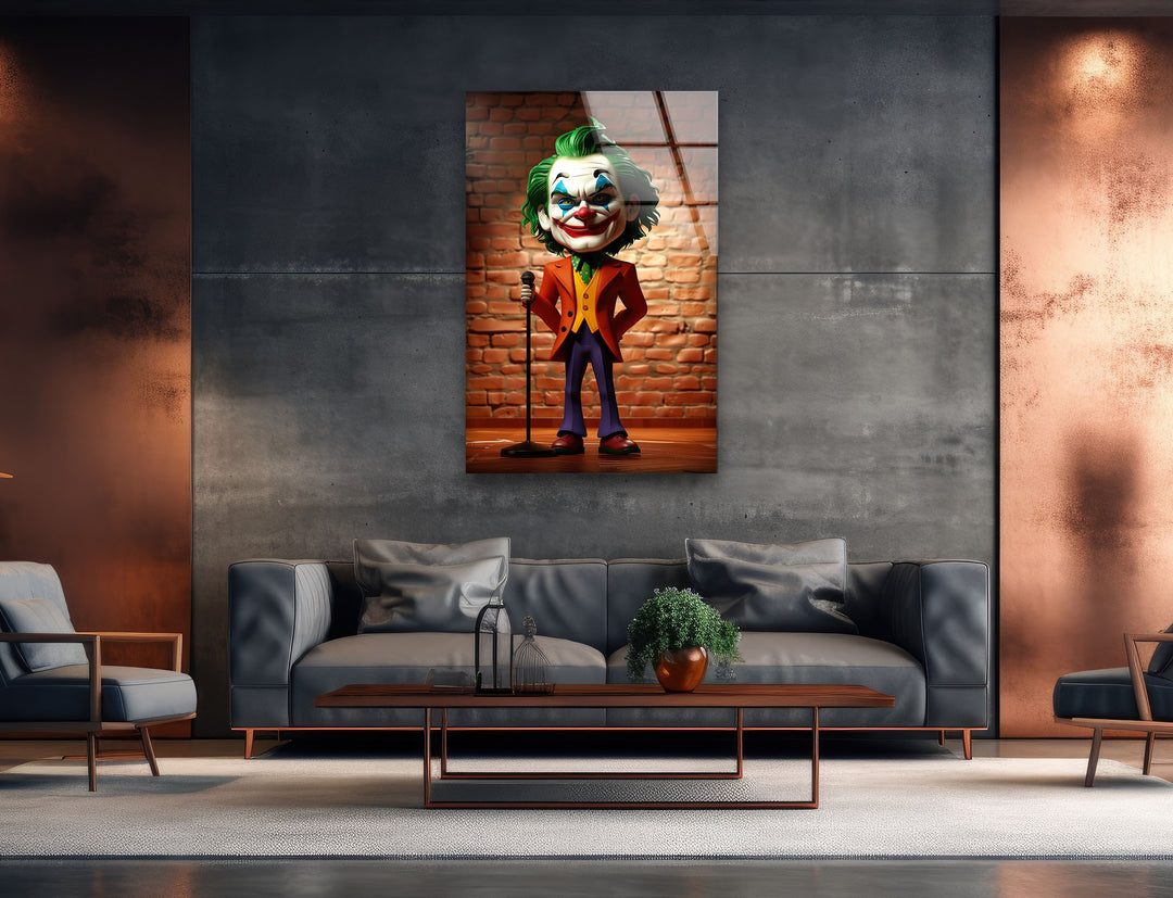 Joker Figurine Glass Wall Art glass art painting, glass art for the Wall
