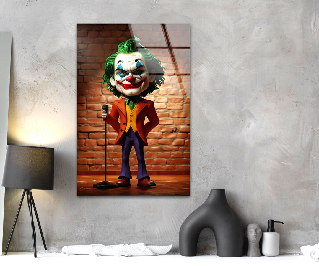 Joker Figurine Glass Wall Art stained glass wall art, stained glass wall decor
