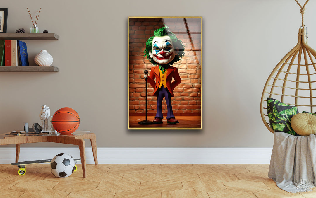 Joker Figurine Glass Wall Art print on glass, glass printed photos
